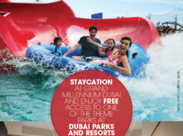 Staycation offer in Grand Millennium Dubai with free access to one of the theme parks at Dubai Parks & Resorts throughout this September