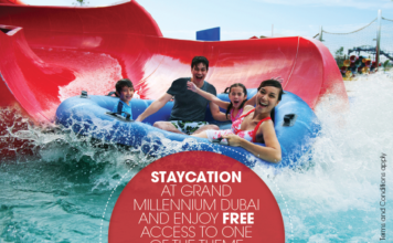 Staycation offer in Grand Millennium Dubai with free access to one of the theme parks at Dubai Parks & Resorts throughout this September Staycation offer in Grand Millennium Dubai with free access to one of the theme parks at Dubai Parks & Resorts throughout this September