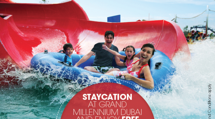Staycation offer in Grand Millennium Dubai with free access to one of the theme parks at Dubai Parks & Resorts throughout this September